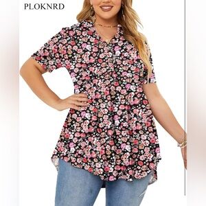 nwt-Plus Size Holiday or Office 
Tunic Women LongSleeve
Floral 20 W Women's Top